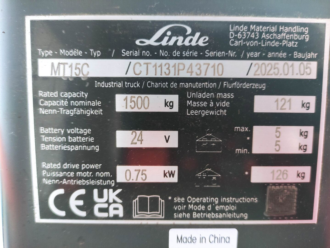 Linde MT15C - Pallet truck: picture 5 Linde MT15C - Pallet truck: picture 5