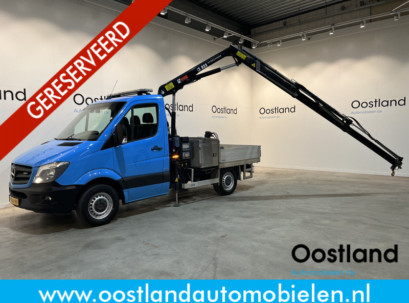 Mercedes-Benz Sprinter 316 CDI RWD Open Laadbak / Hiab XS 033 D-2 Kraan PTO / Euro 6 / Knijpbak / Airco / Trekhaak / Cruise Control / 3-Zits - Flatbed van: picture 1 Mercedes-Benz Sprinter 316 CDI RWD Open Laadbak / Hiab XS 033 D-2 Kraan PTO / Euro 6 / Knijpbak / Airco / Trekhaak / Cruise Control / 3-Zits - Flatbed van: picture 1