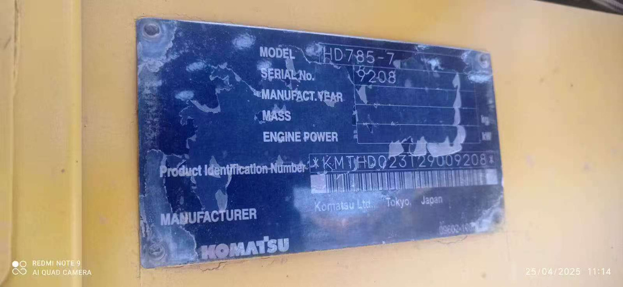 KOMATSU HD785-7 - Tipper: picture 2 KOMATSU HD785-7 - Tipper: picture 2