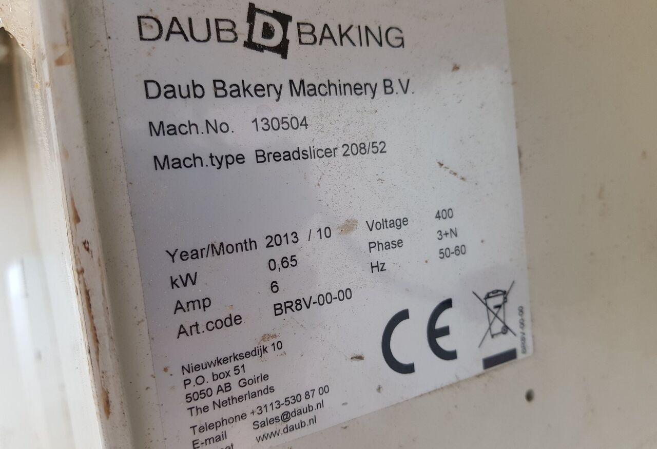Daub Breadslicer 208/52 - Bakery equipment: picture 5 Daub Breadslicer 208/52 - Bakery equipment: picture 5