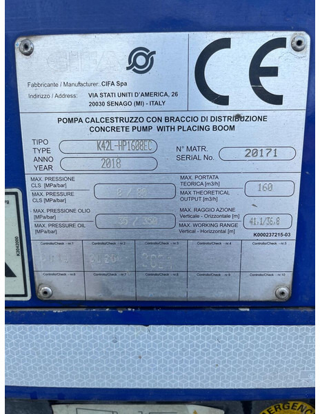 CIFA K-series 42 L on Volvo FMX - Stationary concrete pump: picture 4 CIFA K-series 42 L on Volvo FMX - Stationary concrete pump: picture 4