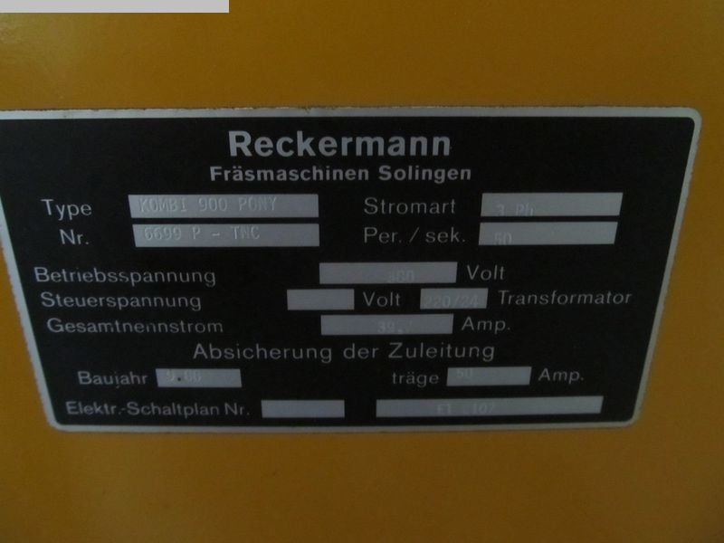 RECKERMANN Kombi 900 Pony - Milling machine: picture 2 RECKERMANN Kombi 900 Pony - Milling machine: picture 2