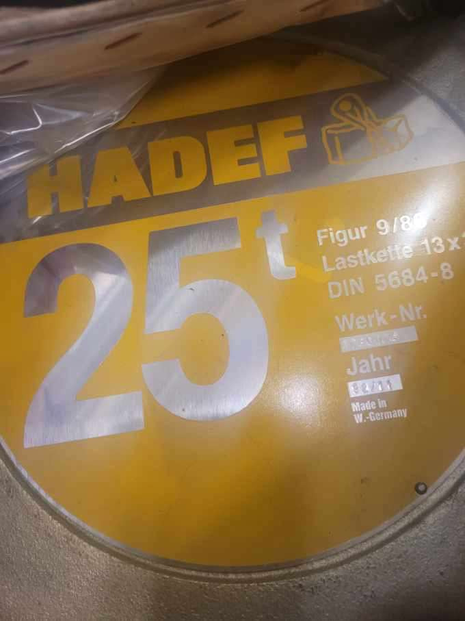 Hadef kjettingtalje 25t ! - Workshop equipment: picture 1 Hadef kjettingtalje 25t ! - Workshop equipment: picture 1