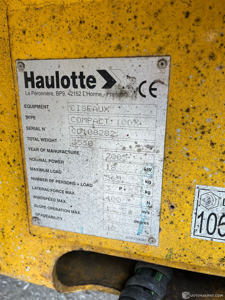 Haulotte Compact 10 DX, 2005 Nostin, Lempäälä - Scissor lift: picture 3 Haulotte Compact 10 DX, 2005 Nostin, Lempäälä - Scissor lift: picture 3