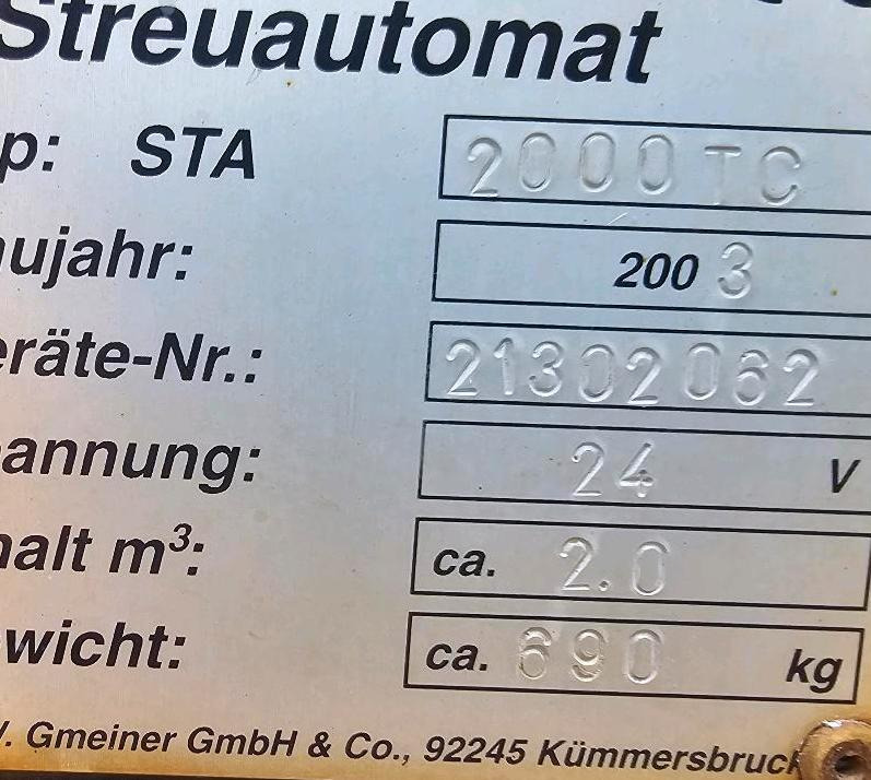 Gmeiner STA 2000TC Salzstreuer 2m3 Streuautomat Salzsilo Winterdienst Unimog 405 U300 400 500 423 427 430 318 Multicar tremo - Sand/ Salt spreader: picture 4 Gmeiner STA 2000TC Salzstreuer 2m3 Streuautomat Salzsilo Winterdienst Unimog 405 U300 400 500 423 427 430 318 Multicar tremo - Sand/ Salt spreader: picture 4