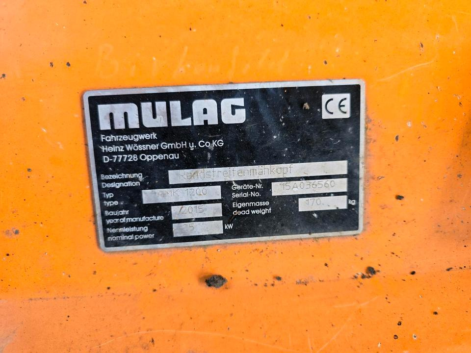 Mulag RMK 1200 BJ. 2015 Randstreifenmäher Böschungsmäher Böschungsmulcher für FME 600 700 MKM FMK Unimog 405 424 427 U 300 400 500 430 - Verge mower: picture 4 Mulag RMK 1200 BJ. 2015 Randstreifenmäher Böschungsmäher Böschungsmulcher für FME 600 700 MKM FMK Unimog 405 424 427 U 300 400 500 430 - Verge mower: picture 4