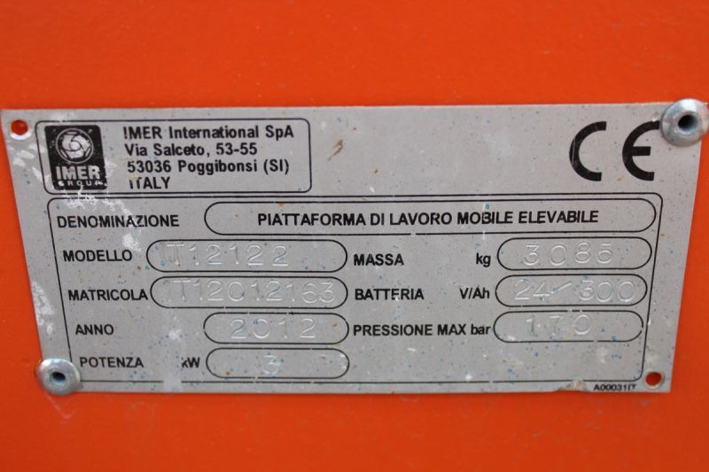 Scissor lift Imer podnośnik nożycowy elektryczny 14 m Imer/Iteco IT12122: picture 12 Scissor lift Imer podnośnik nożycowy elektryczny 14 m Imer/Iteco IT12122: picture 12