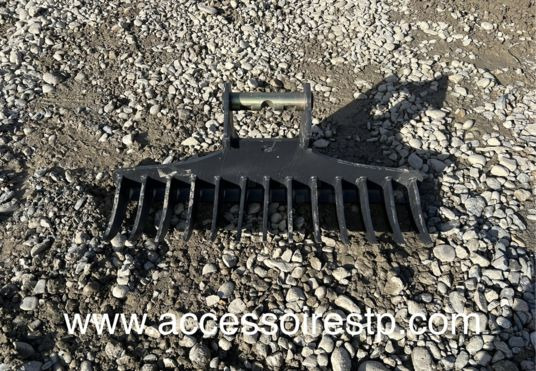 Godet râteau pour minipelle 0,8 à 2T - Tedder/ Rake: picture 1 Godet râteau pour minipelle 0,8 à 2T - Tedder/ Rake: picture 1