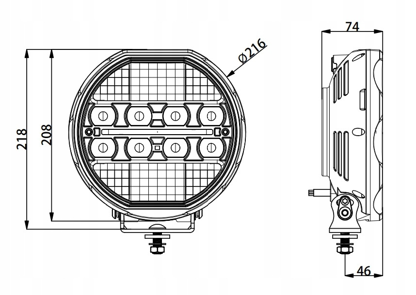 TT Technology LAMPA DROGOWA LED 9" 200W 17500Lm PODWÓJNE SWIATŁO POZYCYJNE Z SOCZEWKA G - Headlight: picture 2 TT Technology LAMPA DROGOWA LED 9" 200W 17500Lm PODWÓJNE SWIATŁO POZYCYJNE Z SOCZEWKA G - Headlight: picture 2