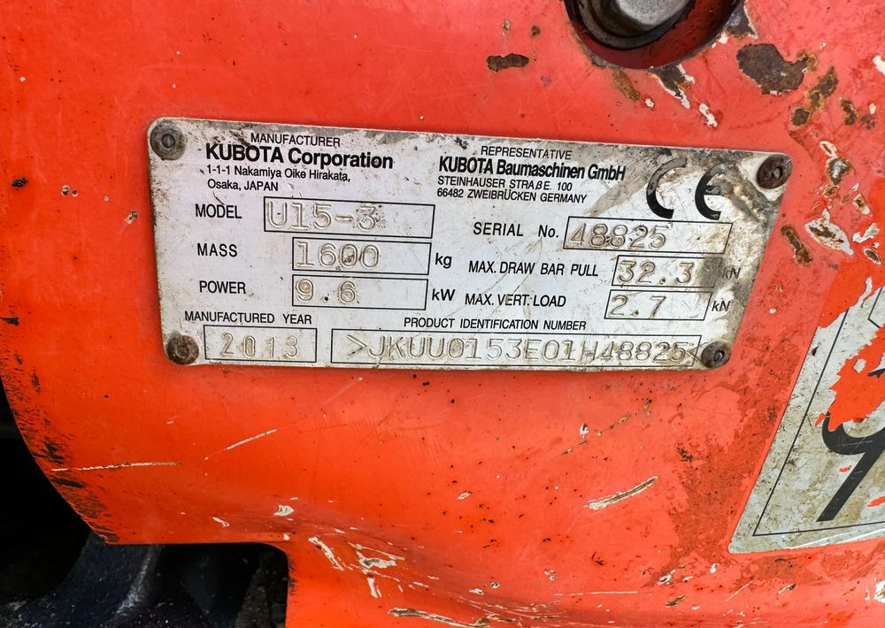 Kubota U15-3 - Crawler excavator: picture 5 Kubota U15-3 - Crawler excavator: picture 5