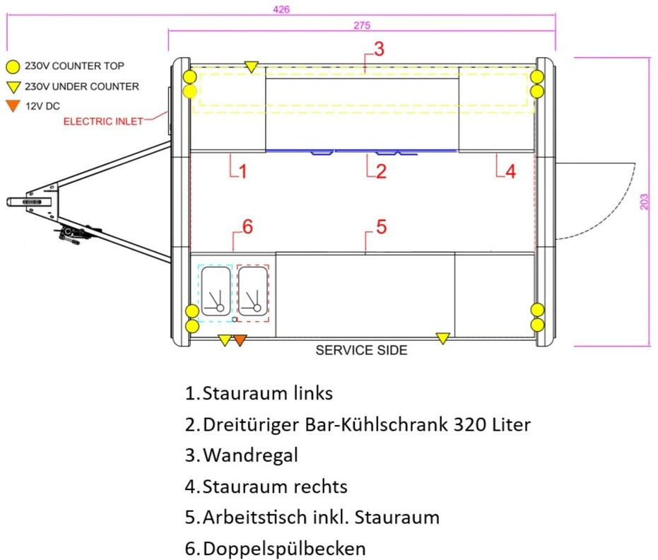 Vending trailer PKW-Anhänger Food-Trailer Cocktail Bar Verkaufsanhänger 2,75m: picture 11