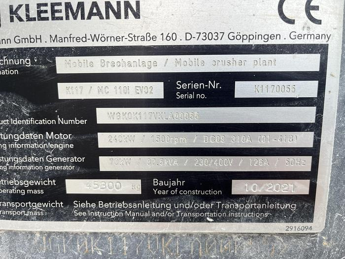 2021 Kleemann MC110z EVO2 - Jaw Crusher - Crusher: picture 3 2021 Kleemann MC110z EVO2 - Jaw Crusher - Crusher: picture 3