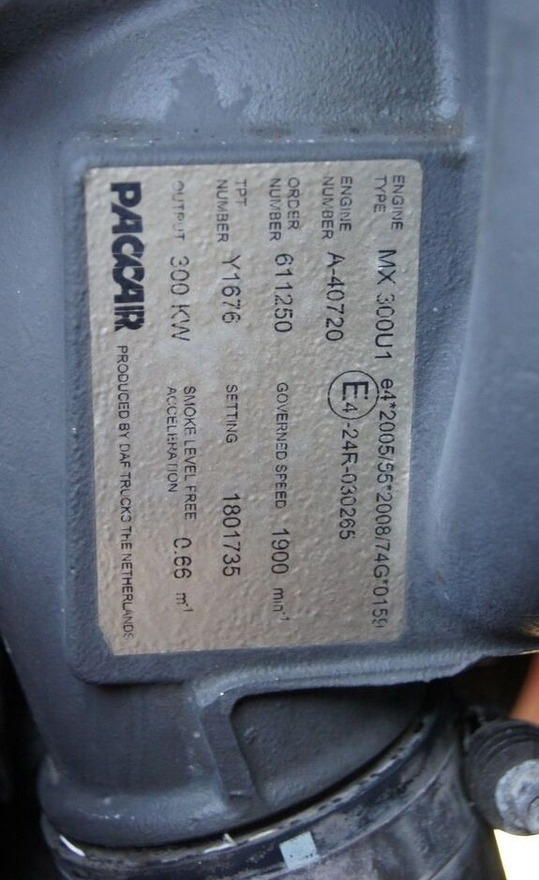 Engine for Truck DAF Paccar MX-300 S1 DAF XF 105, CF 85: picture 6 Engine for Truck DAF Paccar MX-300 S1 DAF XF 105, CF 85: picture 6