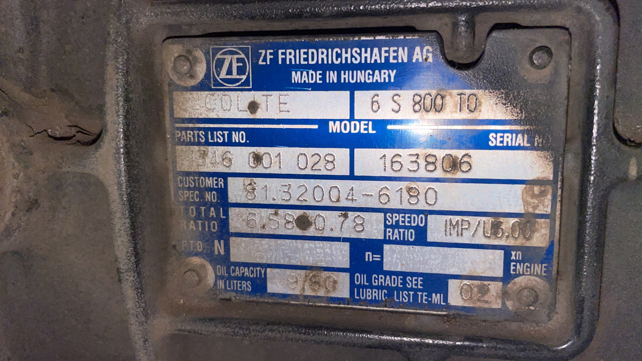 SKRZYNIA BIEGÓW MAN TGL 6S800TO 6 S 800 TO 331 TYS KM - Gearbox for Truck: picture 4 SKRZYNIA BIEGÓW MAN TGL 6S800TO 6 S 800 TO 331 TYS KM - Gearbox for Truck: picture 4