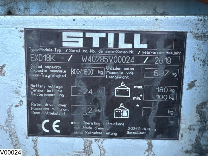 Still EXD18K 1800 kg, 2.10 m, Electric, 362 hours - Stacker: picture 5 Still EXD18K 1800 kg, 2.10 m, Electric, 362 hours - Stacker: picture 5