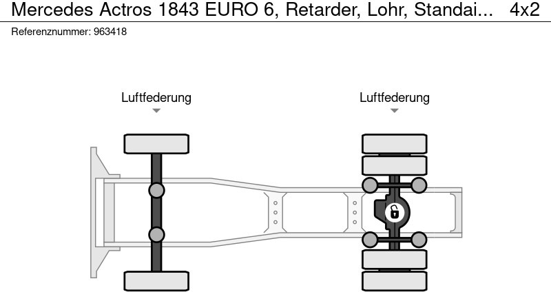 Tractor unit Mercedes-Benz Actros 1843 EURO 6, Retarder, Lohr, Standairco: picture 13 Tractor unit Mercedes-Benz Actros 1843 EURO 6, Retarder, Lohr, Standairco: picture 13
