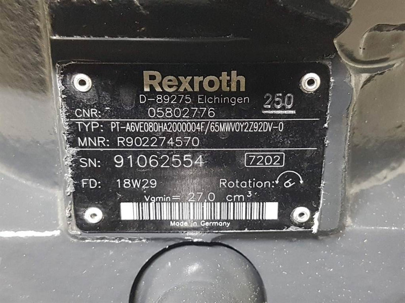 Bomag 05802776-Rexroth A6VE080HA-Drive motor/Fahrmotor - Hydraulics for Construction machinery: picture 5 Bomag 05802776-Rexroth A6VE080HA-Drive motor/Fahrmotor - Hydraulics for Construction machinery: picture 5