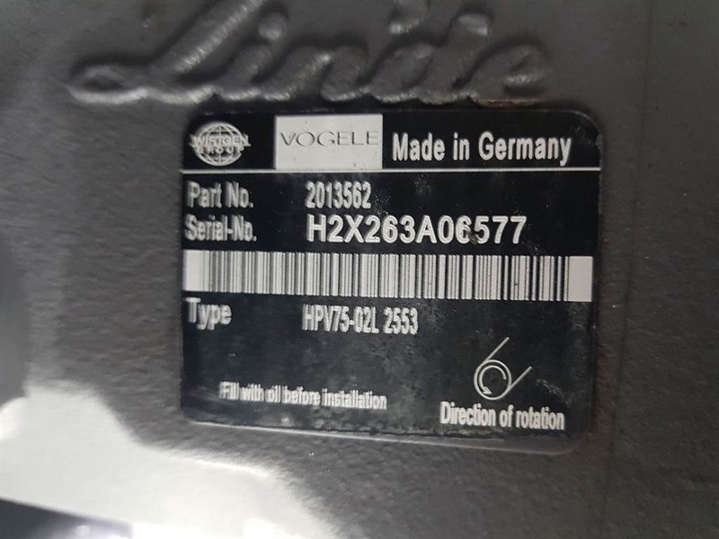 Vögele 2013562-Linde HPV75-02L 2553-Drive pump/Fahrpumpe - Hydraulics: picture 3 Vögele 2013562-Linde HPV75-02L 2553-Drive pump/Fahrpumpe - Hydraulics: picture 3