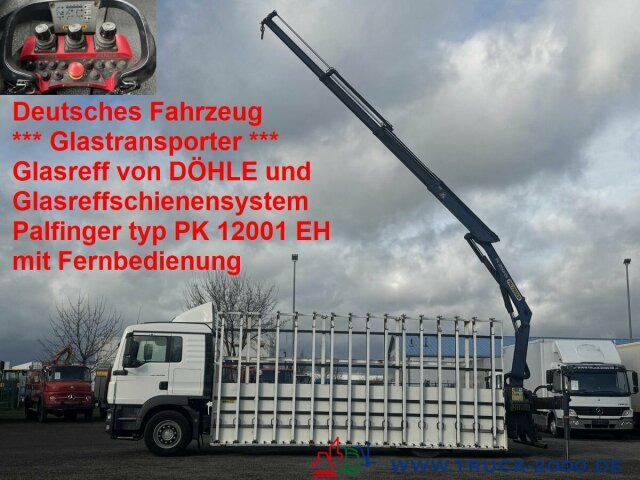 MAN TGM 18.290 Glastransporter Glasreff PK12001EH FB - Dropside/ Flatbed truck, Crane truck: picture 1 MAN TGM 18.290 Glastransporter Glasreff PK12001EH FB - Dropside/ Flatbed truck, Crane truck: picture 1