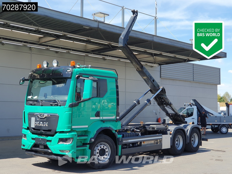 MAN TGS 28.510 6X2 Meiller RS21 65 Hooklift Liftas Automatic Navi Retarder Euro 6 - Hook lift truck: picture 1 MAN TGS 28.510 6X2 Meiller RS21 65 Hooklift Liftas Automatic Navi Retarder Euro 6 - Hook lift truck: picture 1