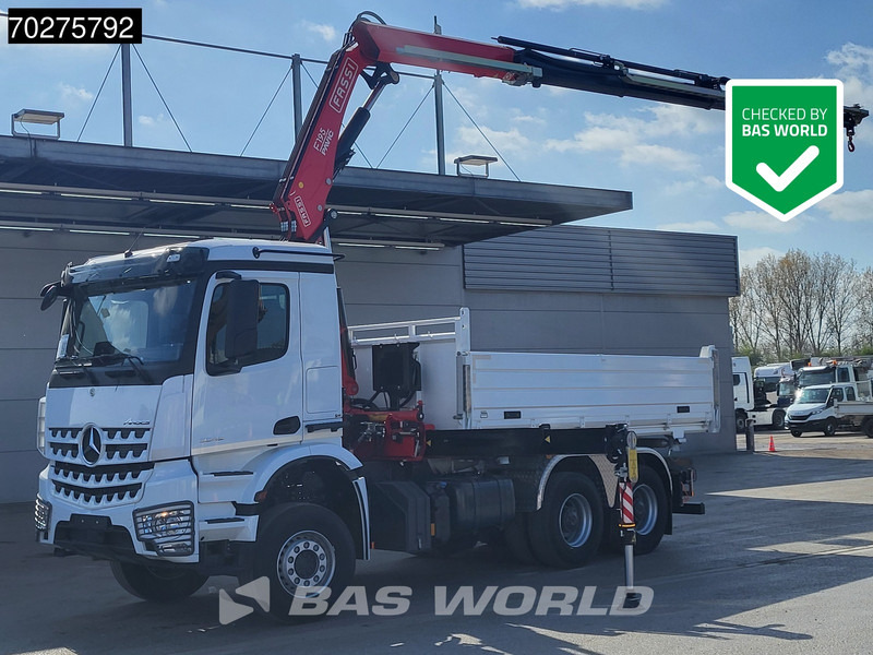 Mercedes-Benz Arocs 3348 6X4 Fasi F195A.2.24 Kran 3 sided tipper 9m3 Big-Axle Navi Euro 6 - Tipper, Crane truck: picture 1 Mercedes-Benz Arocs 3348 6X4 Fasi F195A.2.24 Kran 3 sided tipper 9m3 Big-Axle Navi Euro 6 - Tipper, Crane truck: picture 1