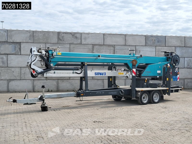 Paus PTK31 2 axles 661 Betriebsstun. 31meter Aanhangerkraan op 3500kg - Dropside/ Flatbed trailer: picture 1 Paus PTK31 2 axles 661 Betriebsstun. 31meter Aanhangerkraan op 3500kg - Dropside/ Flatbed trailer: picture 1