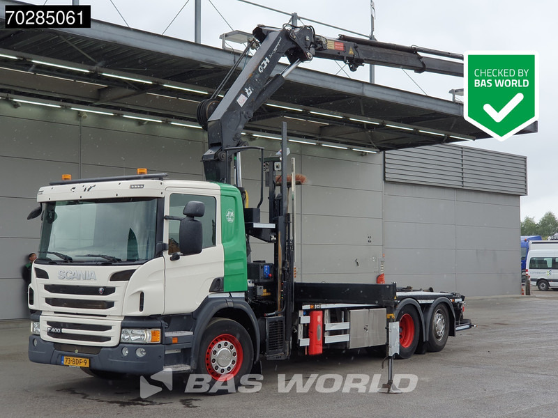 Scania P400 6X2 NL-Truck HMF 2620-K3 Kran 22tons Hyva Lift Lift+Lenkachse Euro 5 - Hook lift truck, Crane truck: picture 1 Scania P400 6X2 NL-Truck HMF 2620-K3 Kran 22tons Hyva Lift Lift+Lenkachse Euro 5 - Hook lift truck, Crane truck: picture 1