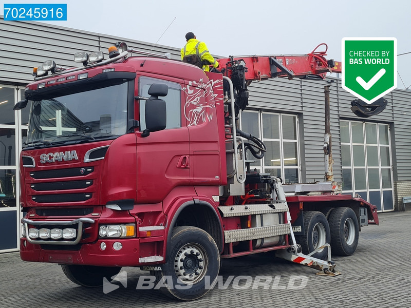 Scania R580 6X4 3-Pedals Jonsered J28505 83 Crane Kran Steel-suspension Retarder Euro 6 - Timber truck, Crane truck: picture 1 Scania R580 6X4 3-Pedals Jonsered J28505 83 Crane Kran Steel-suspension Retarder Euro 6 - Timber truck, Crane truck: picture 1