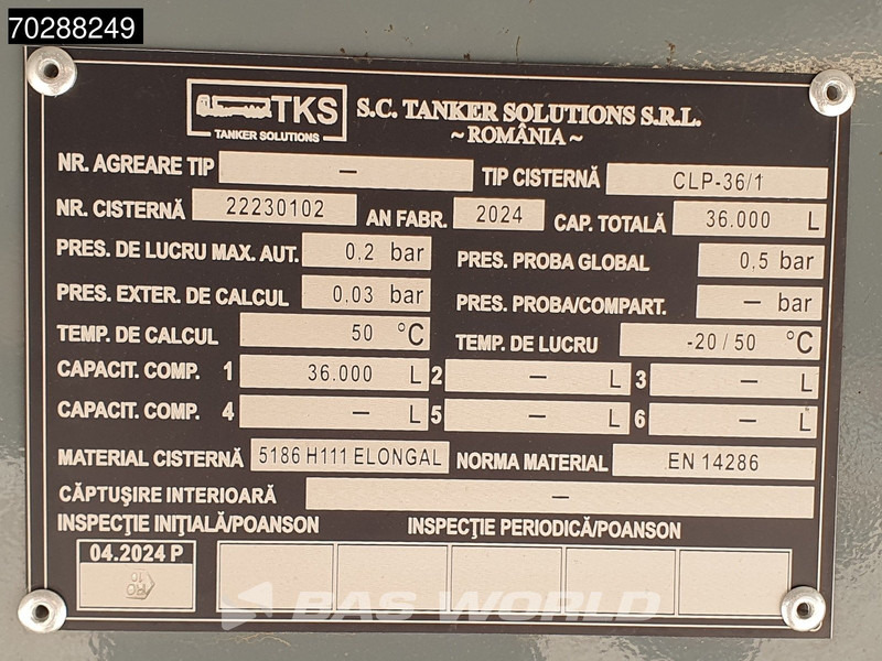 New Tank semi-trailer Tanker Solutions CLP-36/1 New! 36.000 L Fuel Tank Liftachse: picture 20