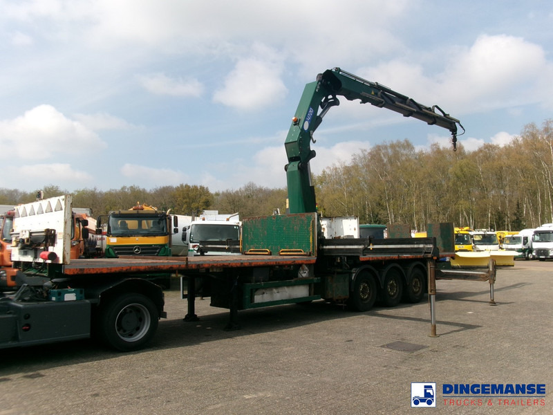 Massey Platform trailer + HMF 4720 K3 crane - Dropside/ Flatbed semi-trailer: picture 1 Massey Platform trailer + HMF 4720 K3 crane - Dropside/ Flatbed semi-trailer: picture 1