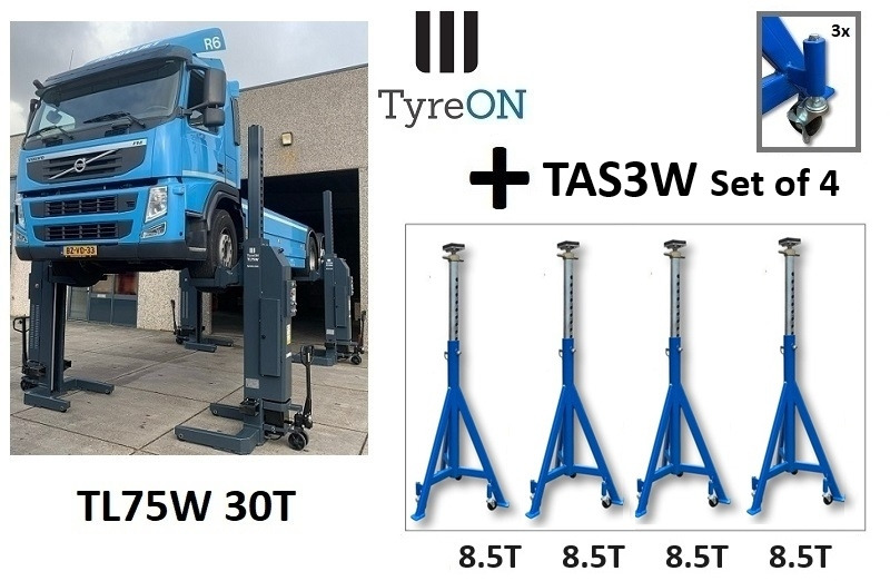 30T mobile column lift + 8,5T axle support x 4 - Workshop equipment: picture 1 30T mobile column lift + 8,5T axle support x 4 - Workshop equipment: picture 1