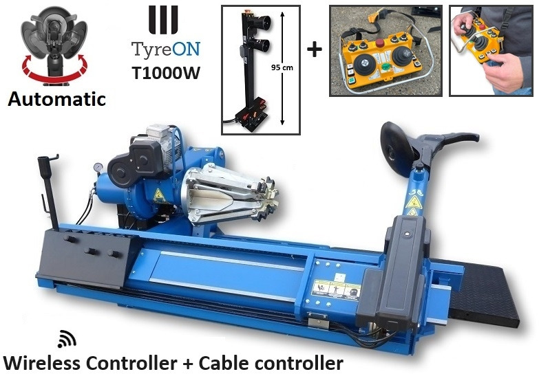 T1000W truck tyrechanger 56 Inch 2 mounting speeds - fully automatic - power 4kW+4kW - Wireless controller (as extra) - Workshop equipment: picture 1 T1000W truck tyrechanger 56 Inch 2 mounting speeds - fully automatic - power 4kW+4kW - Wireless controller (as extra) - Workshop equipment: picture 1