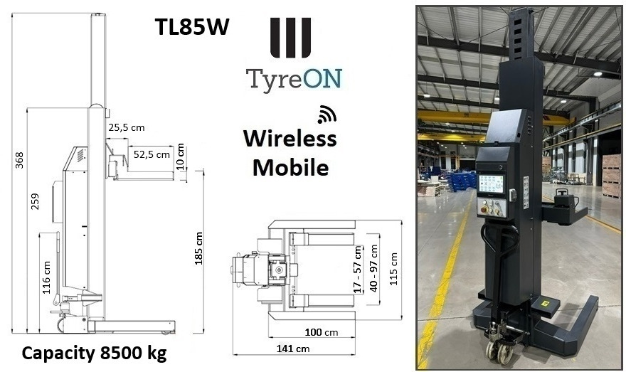 TL85W-6 51T wireless - 6 x 8,5 T - battery 24V DC / 3 kW per column - Spark proof, welding, cutting and grinding - Workshop equipment: picture 3 TL85W-6 51T wireless - 6 x 8,5 T - battery 24V DC / 3 kW per column - Spark proof, welding, cutting and grinding - Workshop equipment: picture 3