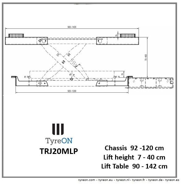 TRJ20MLP 2T hydraulic sliding axle jack with hand pump - low profile - Workshop equipment: picture 2 TRJ20MLP 2T hydraulic sliding axle jack with hand pump - low profile - Workshop equipment: picture 2