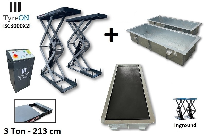 TSC3000X2i in floor scissor lift - Extendable tables - Recessed containers - Workshop equipment: picture 2 TSC3000X2i in floor scissor lift - Extendable tables - Recessed containers - Workshop equipment: picture 2