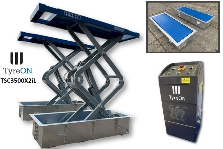 TSC3500X2iL In floor scissor lift - Double extensions - Recessed containers - Workshop equipment: picture 1 TSC3500X2iL In floor scissor lift - Double extensions - Recessed containers - Workshop equipment: picture 1