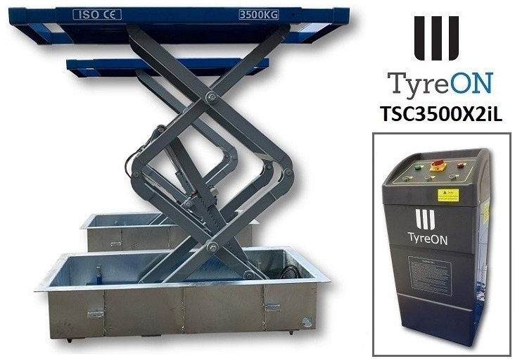 TSC3500X2iL In floor scissor lift - Double extensions - Recessed containers - Workshop equipment: picture 4 TSC3500X2iL In floor scissor lift - Double extensions - Recessed containers - Workshop equipment: picture 4