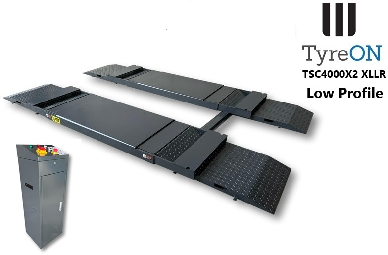 TSC4000X2 XLLR Low Profile 4T floor mounted scissor lift - Large lifting range, 66 cm wide extendable tables 148.5 to 230,5 cm - Hydromechanically locked - no air required - Also for vehicles with 5 c - Workshop equipment: picture 4 TSC4000X2 XLLR Low Profile 4T floor mounted scissor lift - Large lifting range, 66 cm wide extendable tables 148.5 to 230,5 cm - Hydromechanically locked - no air required - Also for vehicles with 5 c - Workshop equipment: picture 4