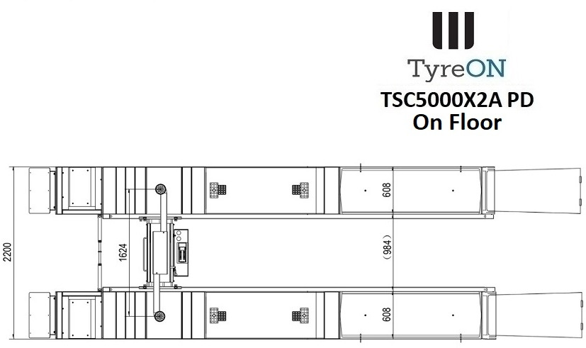 TSC5000X2A PD Alignment scissor lift - On floor - Free wheel lifting system - 5.6 m lightened runways - 5T - Play detector - Mounted on the floor - Workshop equipment: picture 3 TSC5000X2A PD Alignment scissor lift - On floor - Free wheel lifting system - 5.6 m lightened runways - 5T - Play detector - Mounted on the floor - Workshop equipment: picture 3