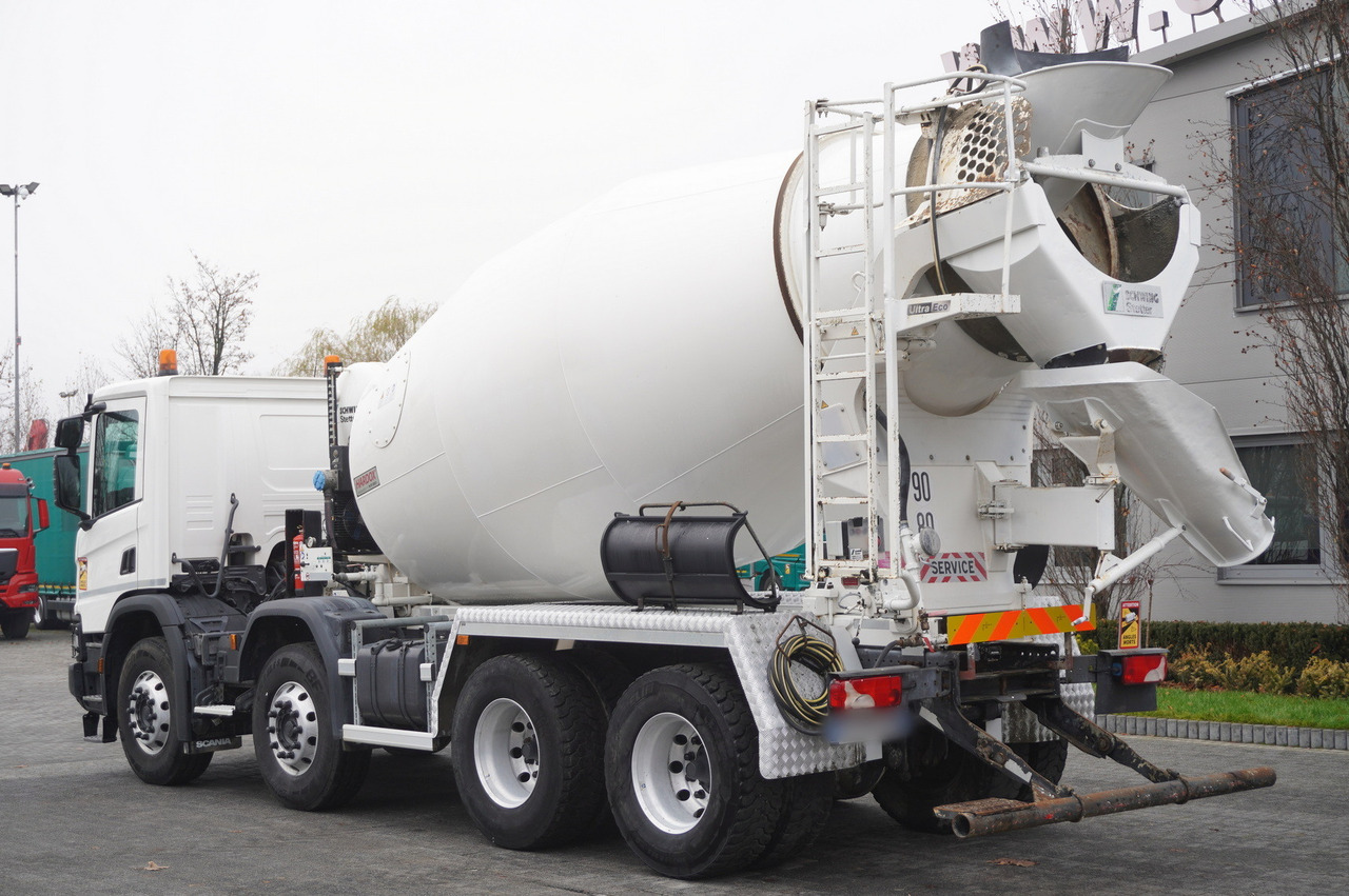 SCANIA P410 XT 8x4 / 80 tho. km!!! / SCHWING-STATTER AM 9 FHC 9 m3 concrete mixer - Concrete mixer truck: picture 4 SCANIA P410 XT 8x4 / 80 tho. km!!! / SCHWING-STATTER AM 9 FHC 9 m3 concrete mixer - Concrete mixer truck: picture 4