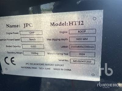 JPC HT12 (Unused) - Mini excavator: picture 5 JPC HT12 (Unused) - Mini excavator: picture 5