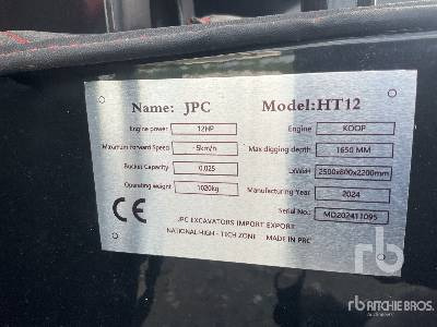 JPC HT12 (Unused) - Mini excavator: picture 5 JPC HT12 (Unused) - Mini excavator: picture 5