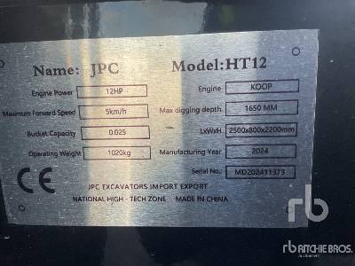 JPC HT12 (Unused) - Mini excavator: picture 5 JPC HT12 (Unused) - Mini excavator: picture 5
