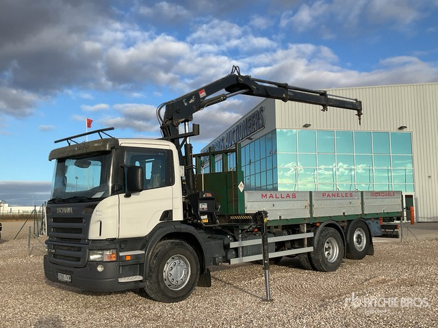 2007 Scania P340 2006 Hiab 144B-2 5 ton on 6x2 Flatbed Truck with Crane - Dropside/ Flatbed truck, Crane truck: picture 1 2007 Scania P340 2006 Hiab 144B-2 5 ton on 6x2 Flatbed Truck with Crane - Dropside/ Flatbed truck, Crane truck: picture 1
