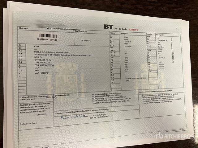 2022 Merlo TF45.11T-170 Telehandler - Telescopic handler: picture 1 2022 Merlo TF45.11T-170 Telehandler - Telescopic handler: picture 1