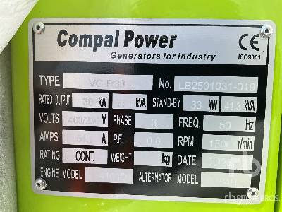 COMPAL VG-R30 41 kVA (Unused) - Generator set: picture 5 COMPAL VG-R30 41 kVA (Unused) - Generator set: picture 5