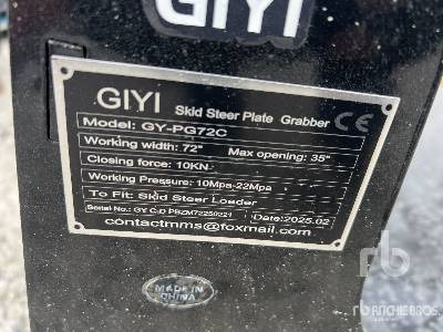 GIYI GY-PG72C (Unused) - Grapple for Skid steer loader: picture 5 GIYI GY-PG72C (Unused) - Grapple for Skid steer loader: picture 5