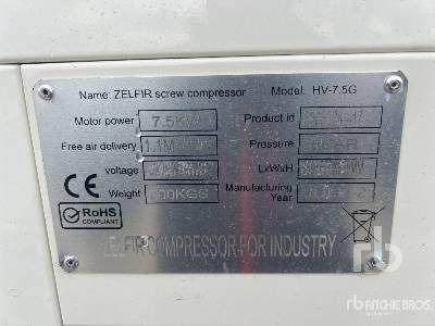 ZELFIR HV-7.5G 7.5kW (Unused) - Air compressor: picture 5 ZELFIR HV-7.5G 7.5kW (Unused) - Air compressor: picture 5