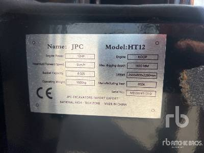 JPC HT12 Mini Pelle (Non Utilise) (Unused) - Mini excavator: picture 5 JPC HT12 Mini Pelle (Non Utilise) (Unused) - Mini excavator: picture 5