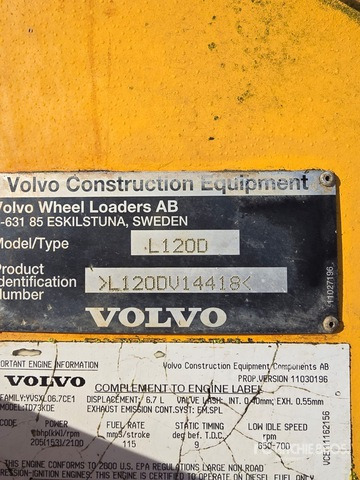 2001 Volvo L120D Wheel Loader - Wheel loader: picture 1 2001 Volvo L120D Wheel Loader - Wheel loader: picture 1